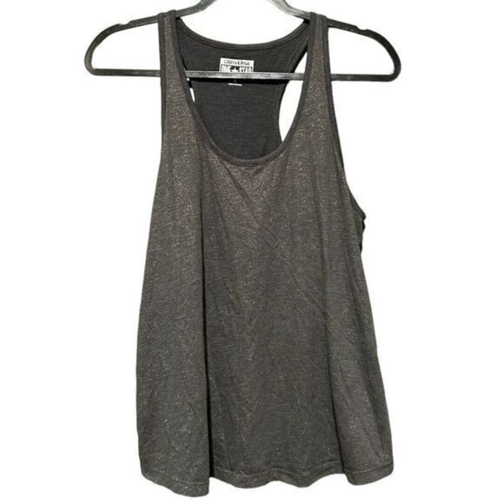 Converse One Star Womens Racerback Athletic Workout Gym Tank Top Gray Large‎